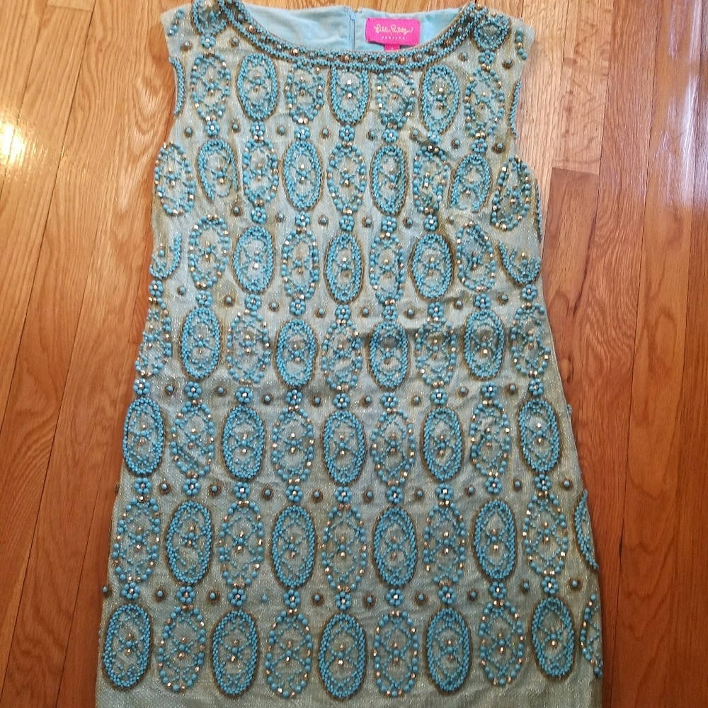 Lilly Pulizter beaded dress. Sz 8, never worn.
